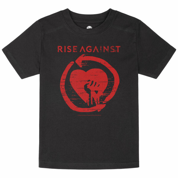 Rise Against (Heartfist) - Kinder T-Shirt, schwarz, rot, 116