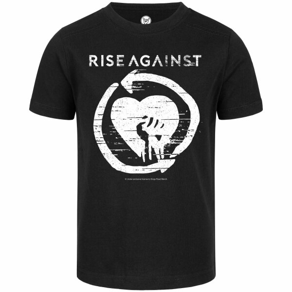 Rise Against (Heartfist) - Kinder T-Shirt, schwarz, weiß, 116