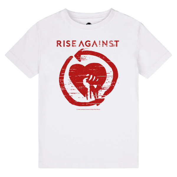 Rise Against (Heartfist) - Kinder T-Shirt, weiß, rot, 128