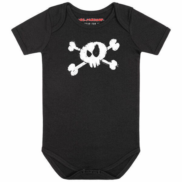 Splashed Skull - Baby bodysuit, black, white, 56/62