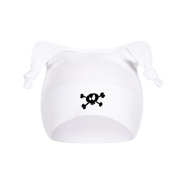 Splashed Skull - Baby cap, white, black, one size