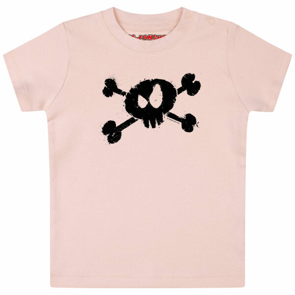 Splashed Skull - Baby t-shirt, pale pink, black, 56/62