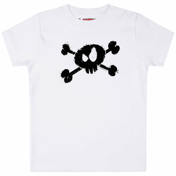 Splashed Skull - Baby t-shirt, white, black, 80/86