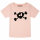 Splashed Skull - Girly shirt, pale pink, black, 104