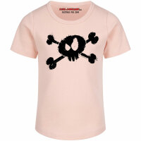 Splashed Skull - Girly shirt, pale pink, black, 116