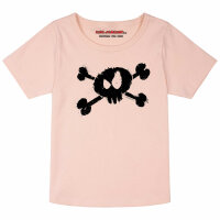 Splashed Skull - Girly Shirt, hellrosa, schwarz, 92