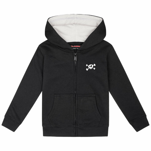 Splashed Skull - Kids zip-hoody, black, white, 104