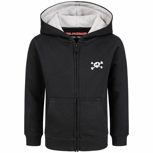 Splashed Skull - Kinder Kapuzenjacke, schwarz, weiß, 116