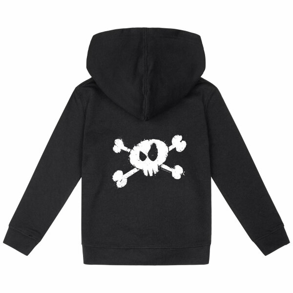 Splashed Skull - Kinder Kapuzenjacke, schwarz, weiß, 116