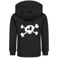 Splashed Skull - Kids zip-hoody, black, white, 116