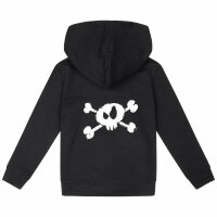 Splashed Skull - Kids zip-hoody, black, white, 128