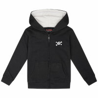 Splashed Skull - Kids zip-hoody, black, white, 152