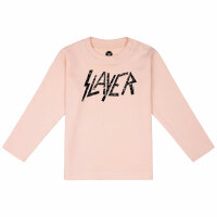 Slayer (Logo) - Baby longsleeve, pale pink, black, 68/74