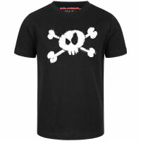 Splashed Skull - Kinder T-Shirt, schwarz, weiß, 116