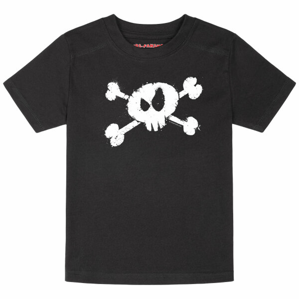 Splashed Skull - Kinder T-Shirt, schwarz, weiß, 128