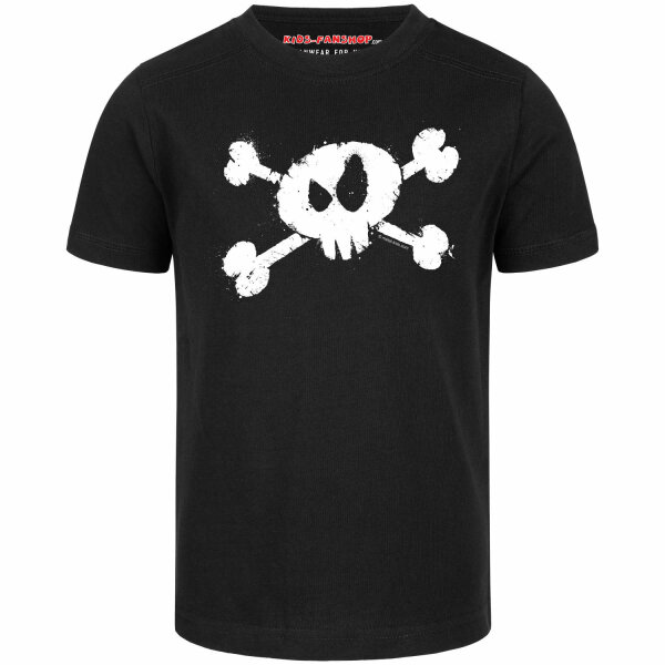Splashed Skull - Kinder T-Shirt, schwarz, weiß, 140