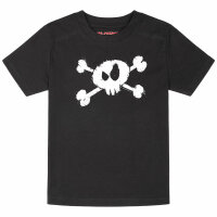 Splashed Skull - Kinder T-Shirt, schwarz, weiß, 140