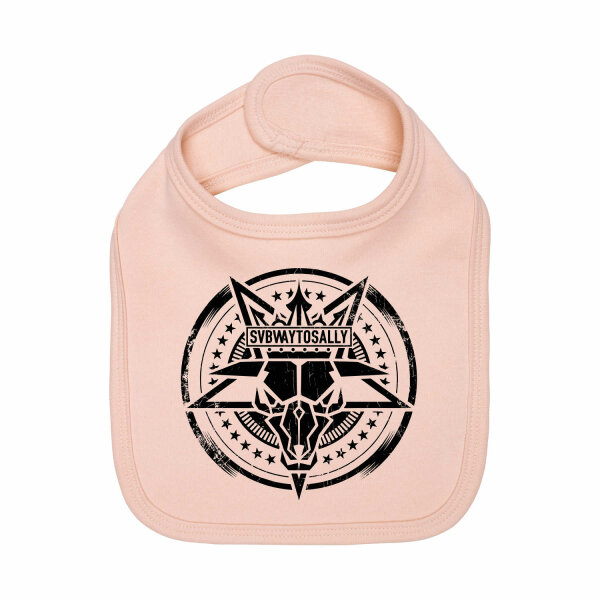 Subway to Sally (Crowned Skull) - Baby bib, pale pink, black, one size