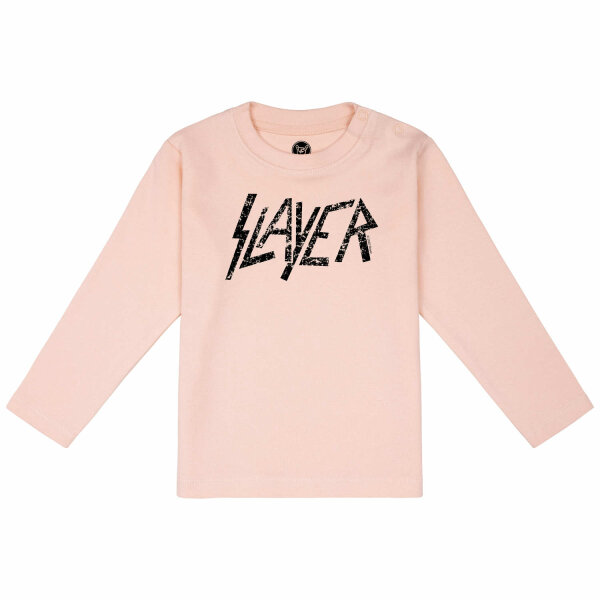 Slayer (Logo) - Baby longsleeve, pale pink, black, 80/86