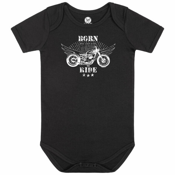 born to ride - Baby bodysuit, black, white, 68/74
