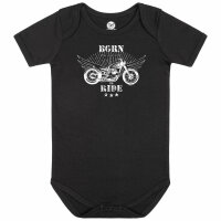 born to ride - Baby bodysuit - black - white - 68/74