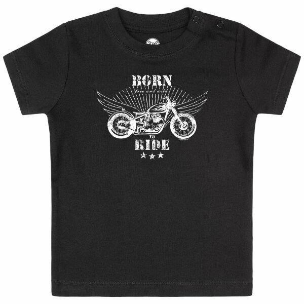 born to ride - Baby T-Shirt, schwarz, weiß, 80/86