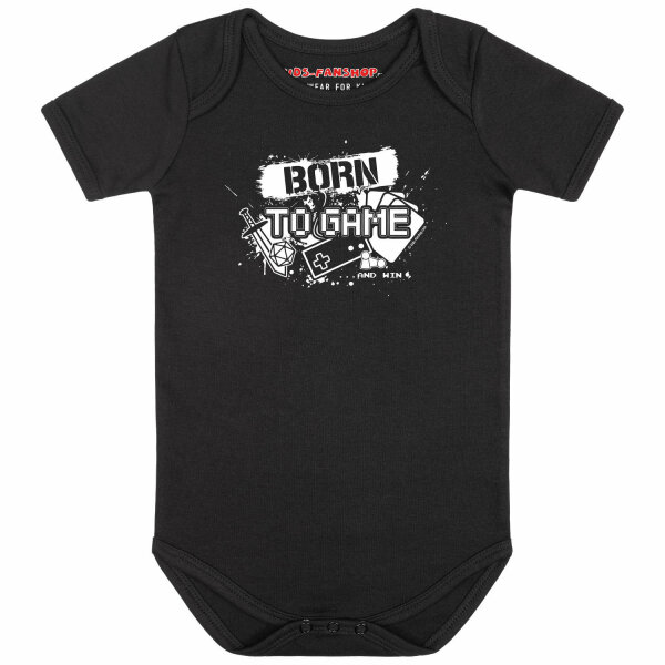 Born to Game - Baby bodysuit, black, white, 56/62