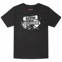 Born to Game - Kinder T-Shirt, schwarz, weiß, 104