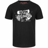 Born to Game - Kinder T-Shirt, schwarz, weiß, 164