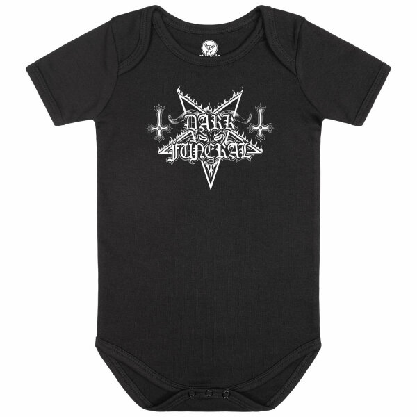 Dark Funeral (Logo) - Baby Body, schwarz, weiß, 56/62