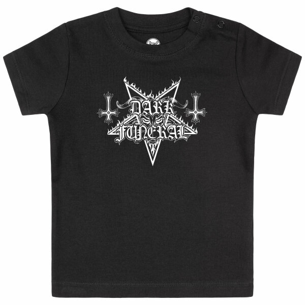 Dark Funeral (Logo) - Baby T-Shirt, schwarz, weiß, 56/62