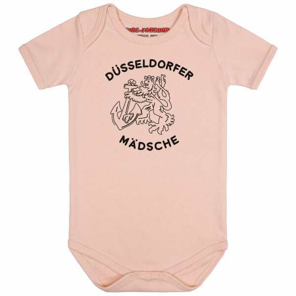 Düsseldorfer Mädsche - Baby bodysuit, pale pink, black, 68/74