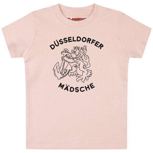 Düsseldorfer Mädsche - Baby T-Shirt, hellrosa, schwarz, 56/62