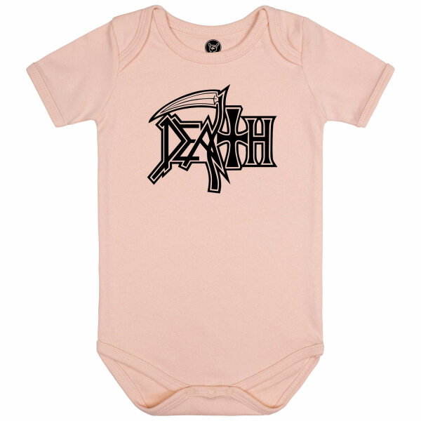 Death (Logo) - Baby Body, hellrosa, schwarz, 56/62