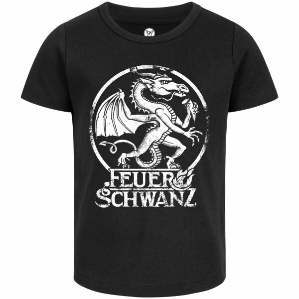 Feuerschwanz (Drache) - Girly Shirt, schwarz, weiß, 104