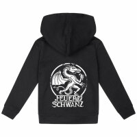 Feuerschwanz (Drache) - Kids zip-hoody, black, white, 104
