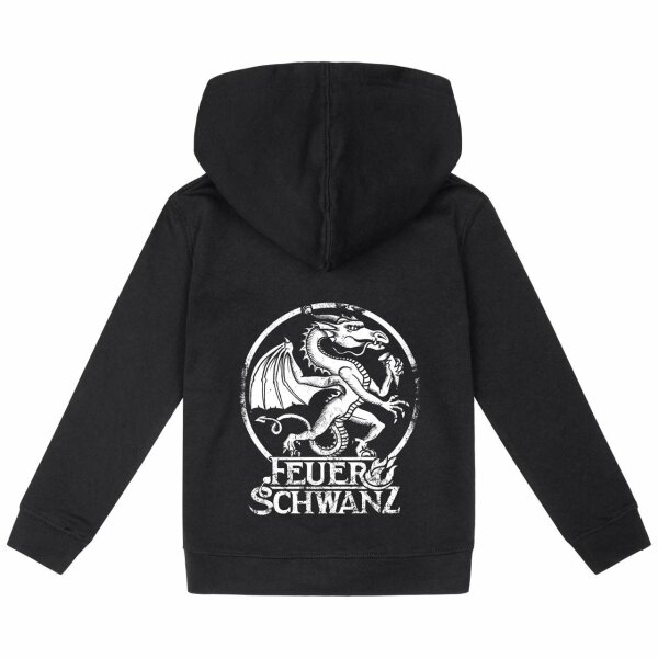 Feuerschwanz (Drache) - Kids zip-hoody, black, white, 152