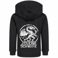 Feuerschwanz (Drache) - Kids zip-hoody, black, white, 152