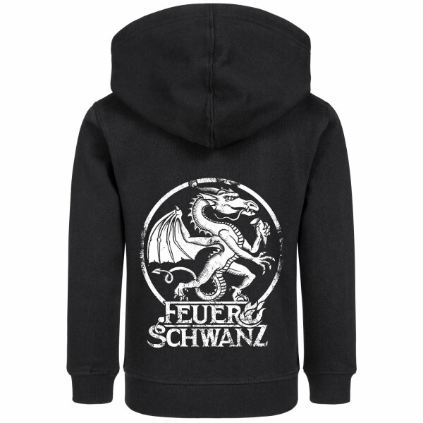 Feuerschwanz (Drache) - Kids zip-hoody, black, white, 164