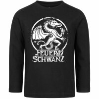 Feuerschwanz (Drache) - Kids longsleeve, black, white, 104